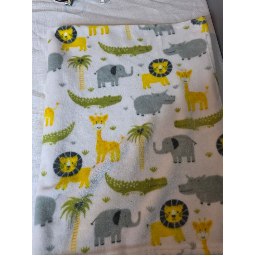 Baby Elements Safari Animal Plush Fleece Baby Blanket Lion Giraffe Elephant